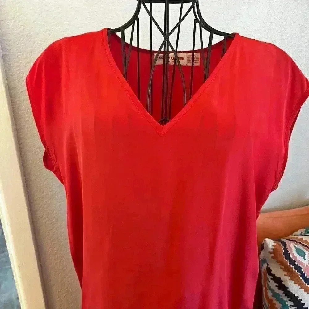 Vintage Jack Mulqueen Silk Dress-Sz 8 - Picture 3 of 7